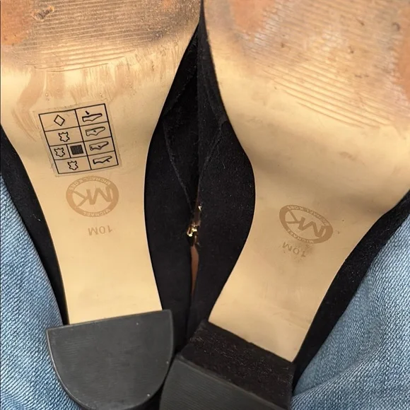 Michael Kors Black and Gold Ankle Boots Sleek Design - Picture 9 of 14